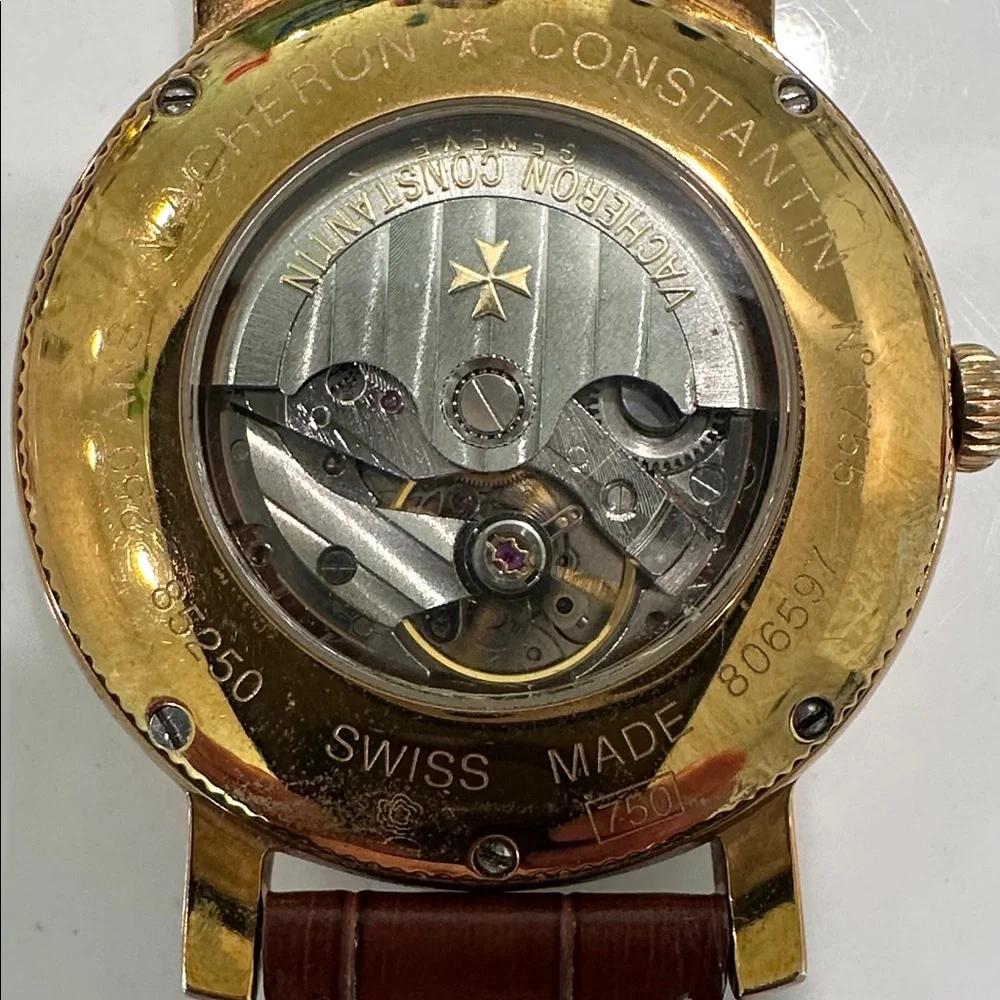Gold Watch with Brown Strap - Picture 3 of 7